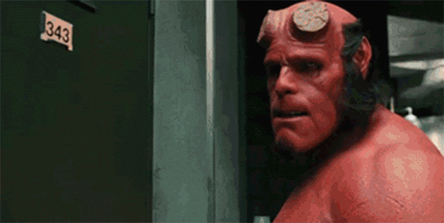 GIF de Hellboy qui dit 'Stop it now'